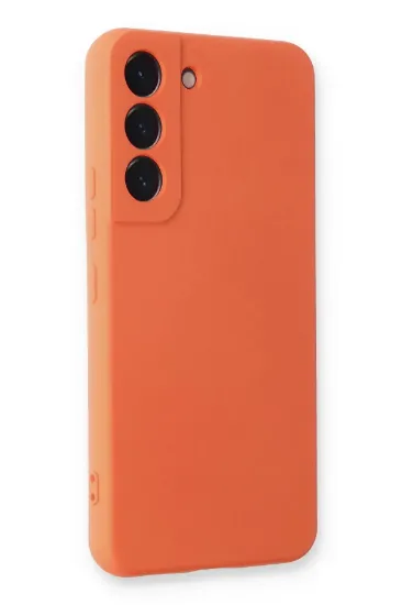 Newface Samsung Galaxy S23 Plus Kılıf Nano içi Kadife Silikon - Turuncu resmi