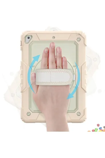 Newface iPad 5 Air 9.7 Kılıf Strap New Tablet Kapak - Pembe resmi
