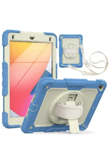 Newface iPad 5 Air 9.7 Kılıf Strap New Tablet Kapak - Mavi resmi