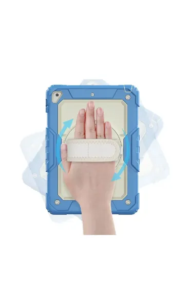 Newface iPad 5 Air 9.7 Kılıf Strap New Tablet Kapak - Mavi resmi
