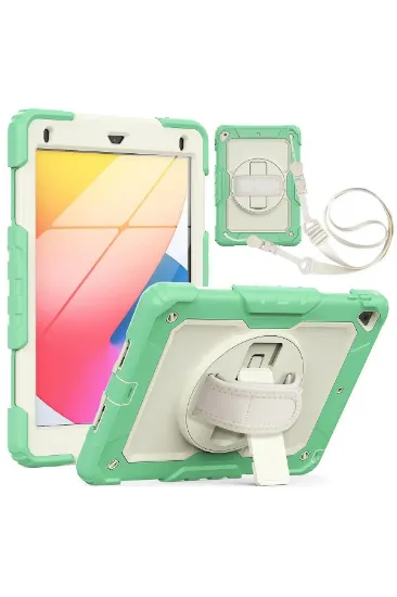 Newface iPad 5 Air 9.7 Kılıf Strap New Tablet Kapak - Yeşil resmi