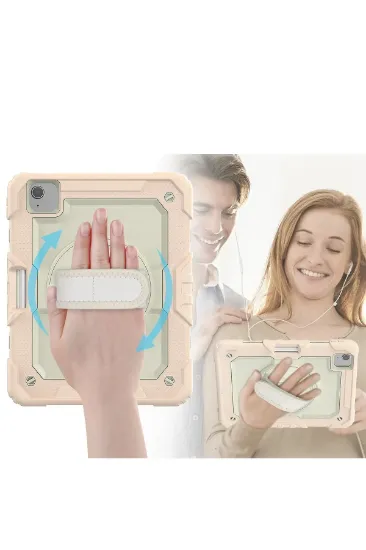 Newface iPad Pro 11 (2020) Kılıf Strap New Tablet Kapak - Pembe resmi