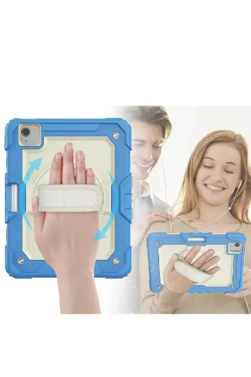Newface iPad Pro 11 (2020) Kılıf Strap New Tablet Kapak - Mavi resmi
