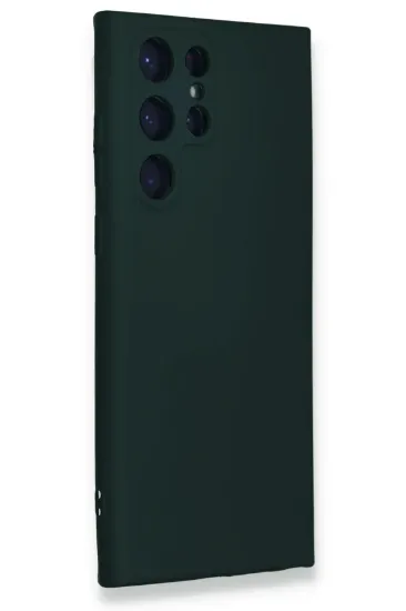 Newface Samsung Galaxy S23 Ultra Kılıf Nano içi Kadife Silikon - Koyu Yeşil resmi