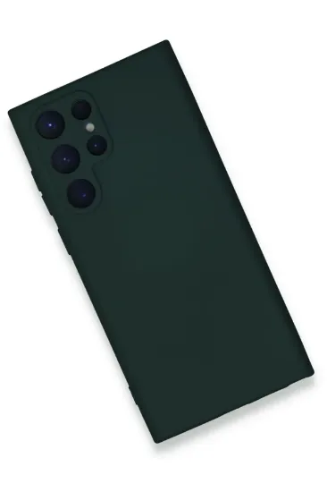 Newface Samsung Galaxy S23 Ultra Kılıf Nano içi Kadife Silikon - Koyu Yeşil resmi