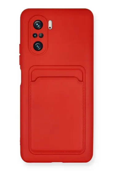 Newface Xiaomi Mi 11i Kılıf Kelvin Kartvizitli Silikon - Kırmızı resmi