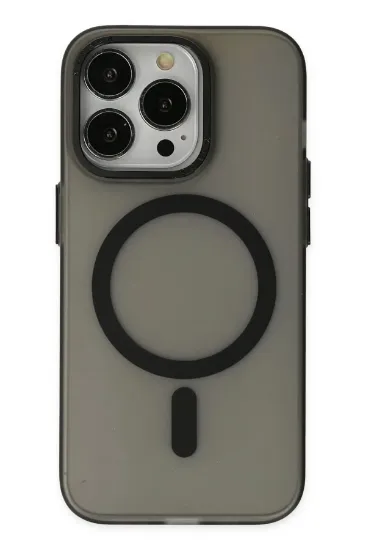 Newface iPhone 13 Pro Max Kılıf Lodos Magneticsafe Mat Kapak - Siyah resmi