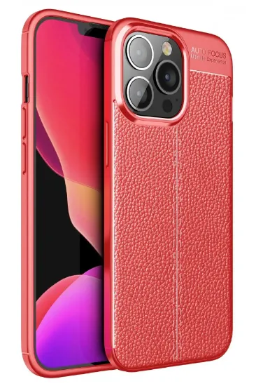 Newface iPhone 13 Pro Max Kılıf Auto Focus Kapak - Kırmızı resmi
