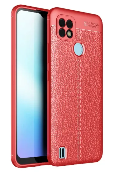 Newface Realme C25 Kılıf Auto Focus Kapak - Kırmızı resmi