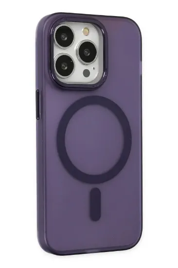 Newface iPhone 13 Pro Kılıf Lodos Magneticsafe Mat Kapak - Mor resmi