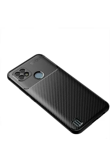 Newface Realme C25 Kılıf Auto Focus Karbon Kapak - Siyah resmi