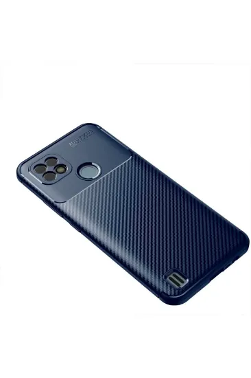 Newface Realme C25 Kılıf Auto Focus Karbon Kapak - Lacivert resmi