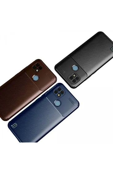 Newface Realme C25 Kılıf Auto Focus Karbon Kapak - Lacivert resmi