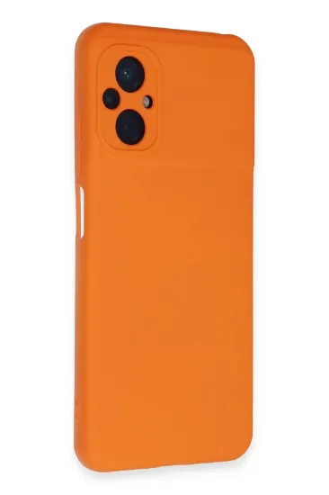 Newface Xiaomi Poco M5 Kılıf Nano içi Kadife Silikon - Turuncu resmi