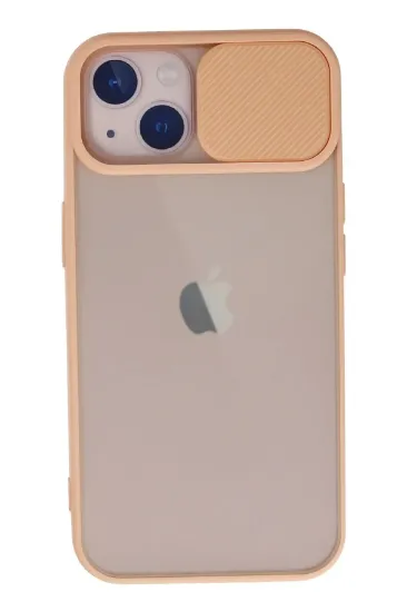 Newface iPhone 13 Kılıf Palm Buzlu Kamera Sürgülü Silikon - Pembe resmi