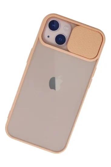 Newface iPhone 13 Kılıf Palm Buzlu Kamera Sürgülü Silikon - Pembe resmi
