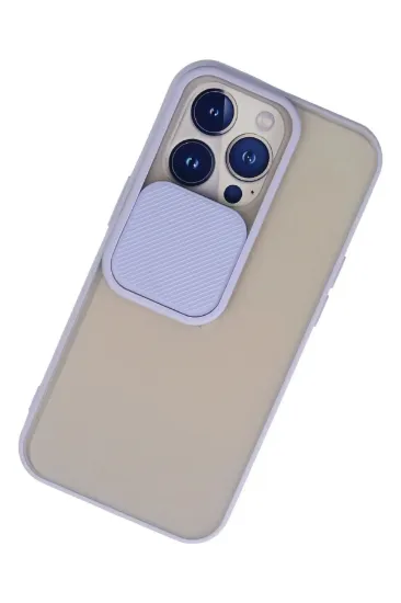 Newface iPhone 13 Pro Kılıf Palm Buzlu Kamera Sürgülü Silikon - Lila resmi