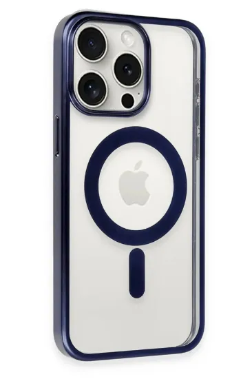 Newface iPhone 15 Pro Kılıf Erozi Magsafe Kapak - Lacivert resmi