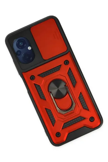 Newface Xiaomi Poco M5 Kılıf Pars Lens Yüzüklü Silikon - Kırmızı resmi