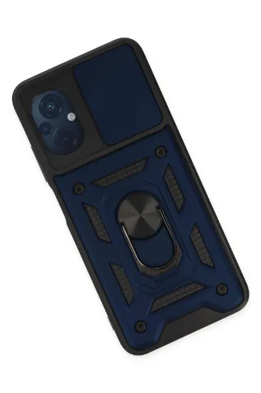 Newface Xiaomi Poco M5 Kılıf Pars Lens Yüzüklü Silikon - Lacivert resmi