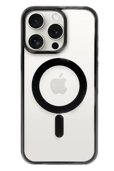 Newface iPhone 15 Pro Max Kılıf Erozi Magsafe Kapak - Siyah resmi