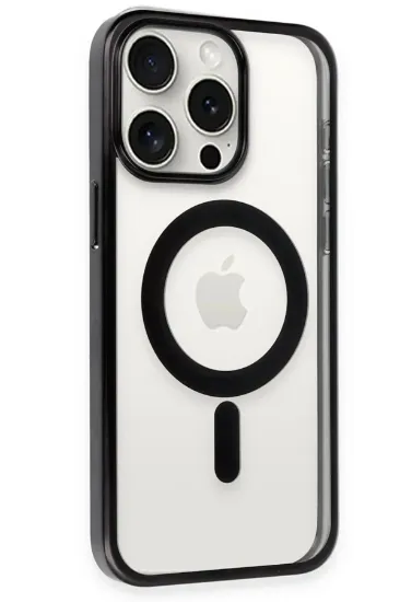 Newface iPhone 15 Pro Max Kılıf Erozi Magsafe Kapak - Siyah resmi