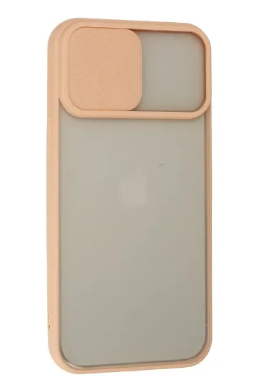 Newface iPhone 13 Pro Max Kılıf Palm Buzlu Kamera Sürgülü Silikon - Pembe resmi
