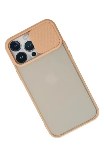 Newface iPhone 13 Pro Max Kılıf Palm Buzlu Kamera Sürgülü Silikon - Pembe resmi