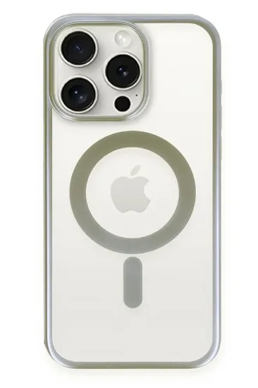 Newface iPhone 15 Pro Max Kılıf Erozi Magsafe Kapak - Gri resmi