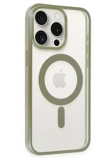 Newface iPhone 15 Pro Max Kılıf Erozi Magsafe Kapak - Gri resmi