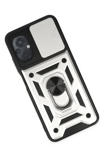 Newface Xiaomi Poco M5 Kılıf Pars Lens Yüzüklü Silikon - Gümüş resmi