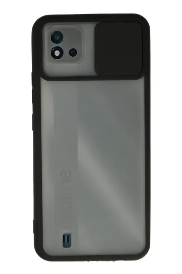 Newface Realme C11 2021 Kılıf Palm Buzlu Kamera Sürgülü Silikon - Siyah resmi