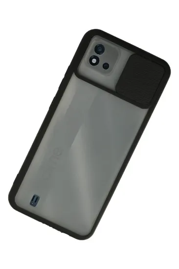 Newface Realme C11 2021 Kılıf Palm Buzlu Kamera Sürgülü Silikon - Siyah resmi