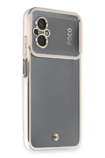 Newface Xiaomi Poco M5 Kılıf Liva Lens Silikon - Beyaz resmi