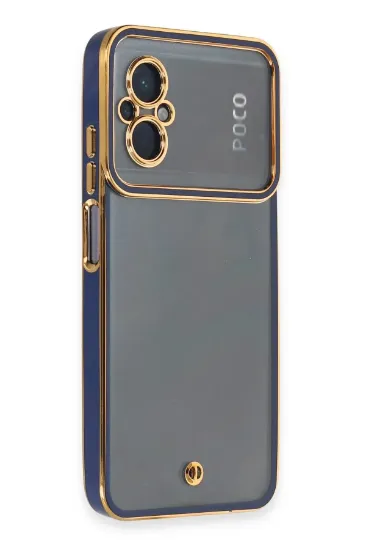 Newface Xiaomi Poco M5 Kılıf Liva Lens Silikon - Mavi resmi
