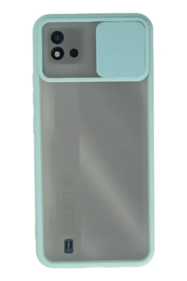 Newface Realme C11 2021 Kılıf Palm Buzlu Kamera Sürgülü Silikon - Turkuaz resmi