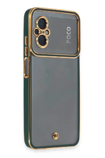 Newface Xiaomi Poco M5 Kılıf Liva Lens Silikon - Yeşil resmi