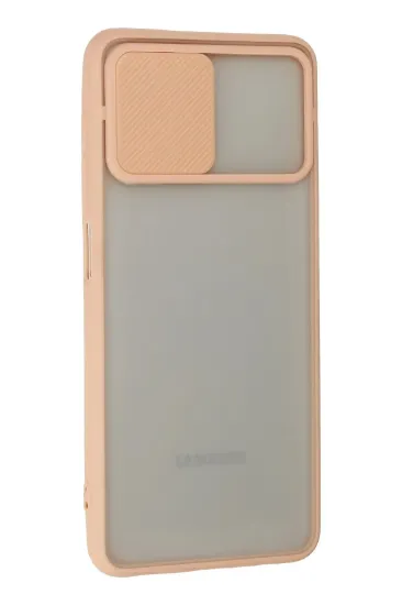 Newface Samsung Galaxy A22 Kılıf Palm Buzlu Kamera Sürgülü Silikon - Pembe resmi