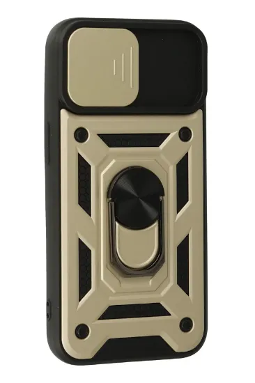 Newface iPhone 13 Kılıf Pars Lens Yüzüklü Silikon - Gold resmi