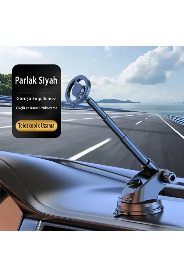 Newface Q33 Ayarlanabilir Yapışkanlı Manyetik Magsafe Araç Tutucu - Siyah resmi