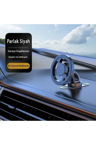 Newface Q38 Ayarlanabilir Yapışkanlı Manyetik Magsafe Araç Tutucu - Siyah resmi