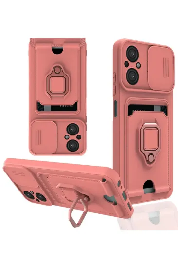 Newface Xiaomi Poco M5 Kılıf Zuma Kartvizitli Yüzüklü Silikon - Pembe resmi