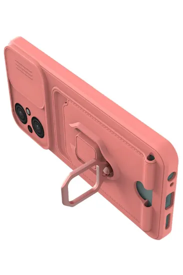Newface Xiaomi Poco M5 Kılıf Zuma Kartvizitli Yüzüklü Silikon - Pembe resmi