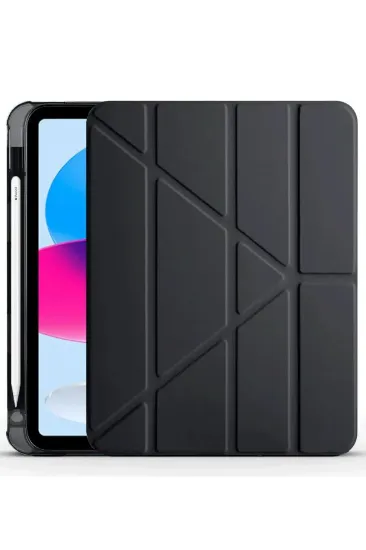 Newface iPad 2022 10.9 (10.nesil) Kılıf Kalemlikli Mars Tablet Kılıfı - Siyah resmi