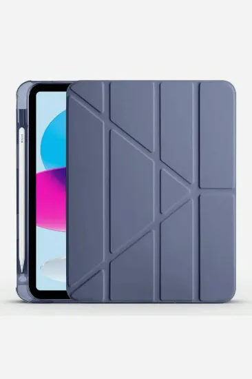 Newface iPad 2022 10.9 (10.nesil) Kılıf Kalemlikli Mars Tablet Kılıfı - Lila resmi