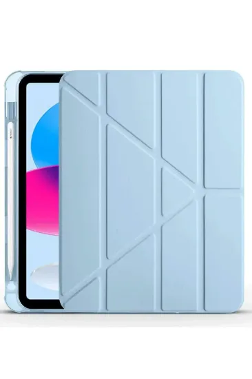 Newface iPad 2022 10.9 (10.nesil) Kılıf Kalemlikli Mars Tablet Kılıfı - Mavi resmi