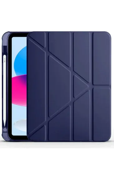 Newface iPad 2022 10.9 (10.nesil) Kılıf Kalemlikli Mars Tablet Kılıfı - Lacivert resmi