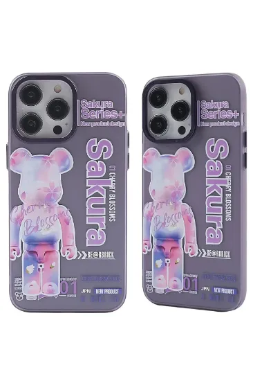 Newface iPhone 12 Pro Max Kılıf Prada Desenli Kapak - Prada Mor - 1 resmi