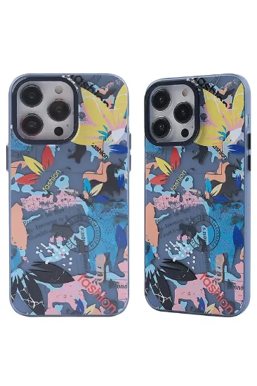 Newface iPhone 13 Pro Kılıf Prada Desenli Kapak - Prada Pembe - 1 resmi