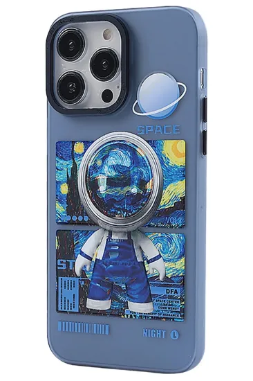 Newface iPhone 13 Pro Max Kılıf Prada Desenli Kapak - Prada Mavi - 1 resmi